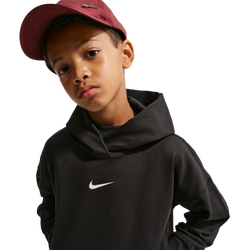 Grade School Hoodies - Nike Pro Dri-fit Fleece Pullover Hoodie - Black-White