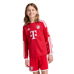 Grade School Jerseys/Replicas - adidas Fc Bayern 26/27 Home Jersey Long Sleeve - Better Scarlet-White