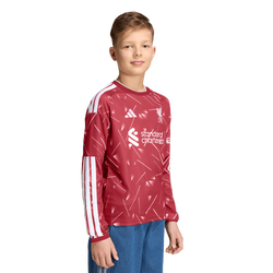 Grade School Jerseys/Replicas - adidas Liverpool Fc 26/27 Home Jersey Longsleeve - Active Maroon-Active Maroon