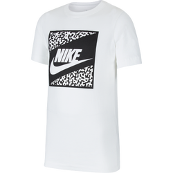 Grade School T-Shirts - Nike Futura Tee - White-Multi-White