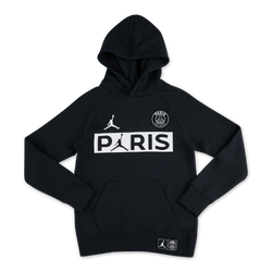 Grade School Hoodies - Jordan X PSG - Black-Black-White