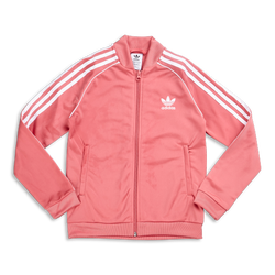 Grade School Track Tops - adidas Superstar Primeblue - Pink-White-White