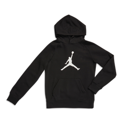 Grade School Hoodies - Jordan Jumpman Over The Head - Black-White-White