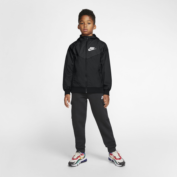 Nike Sportswear Lightweight Wind Runner Jacket - basisschool Jackets - Black - Poly Woven - Maat 128 - 137 CM - Foot Locker
