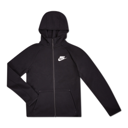 Grade School Hoodies - Nike Tech Fleece Full Zip - Black-Black-Black