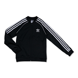 Grade School Track Tops - adidas Superstar - Black-Black-White