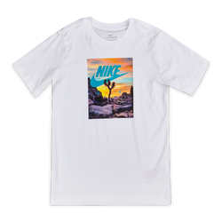 Grade School T-Shirts - Nike Air Photo Tee - White-Multi-White