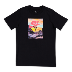 Grade School T-Shirts - Nike Air Photo Tee - Black-Multi-Black