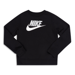 Grade School Sweatshirts - Nike Club Hbr - Black-White-White