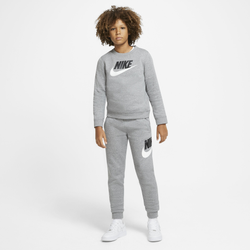 Grade School Sweatshirts - Nike Club Hbr - Grey-White-White