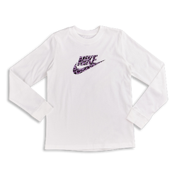 Grade School T-Shirts - Nike Leopard - White-White