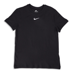 Grade School T-Shirts - Nike Girls Sportswear  Boyfriend Tee - Black-White