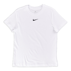 Grade School T-Shirts - Nike Girls Sportswear  Boyfriend Tee - White-Black