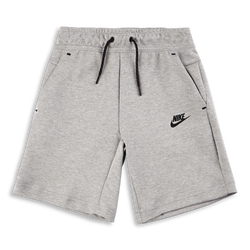 Grade School Shorts - Nike Tech Fleece Short - Dk Grey Heather-Black