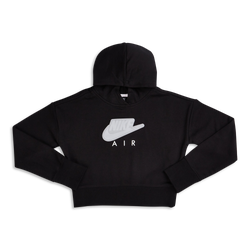 Grade School Hoodies - Nike G Nsw Air Ft Crop Hoodie Hbr - Black-White-White