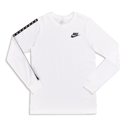 Grade School T-Shirts - Nike B Nsw Ls Tee Nike Taping - White-White