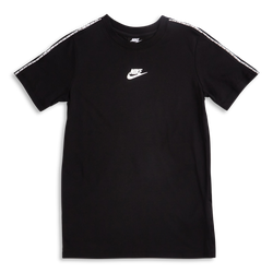 Grade School T-Shirts - Nike B Nsw Repeat Tee Ss - Black-White