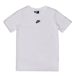 Grade School T-Shirts - Nike B Nsw Repeat Tee Ss - White-Black