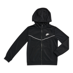 Grade School Hoodies - Nike Boys Nsw Repeat Full Zip - Black-White