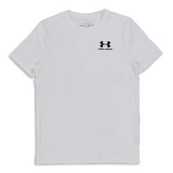 Grade School T-Shirts - Under Armour Logo - White-Black