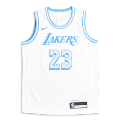 Grade School Jerseys/Replicas - Nike Nba Boys City Edition Swingman Los Angeles Lakerslebron Jame - White-Blue