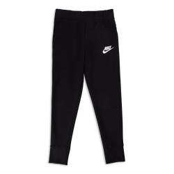 Grade School Pants - Nike Girls Club Hw Fitted Cuffed Pant - Black-White