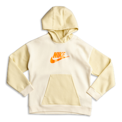 Grade School Hoodies - Nike HBR - White-Yellow-Mango