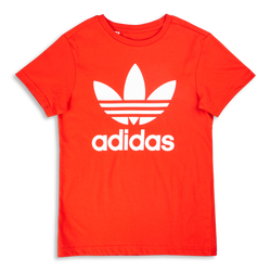 Grade School T-Shirts - adidas Adicolor Shortsleeve - Red-White