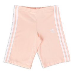 Grade School Shorts - adidas Girls Adicolor Bike - Haze Coral-White