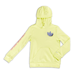 Grade School Hoodies - adidas Boys Originals Over The Head - Pulse Yellow-Light Purple