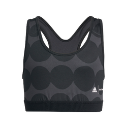 Grade School Sport Bras/Sport Vests - adidas Performance Marimekko Believe This Primegreen AEROREADY Training Bra - Carbon-Black
