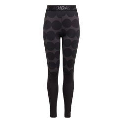 Grade School Leggings - adidas Performance Marimekko Techfit Primegreen AEROREADY Training Pocket Tights - Carbon-Black
