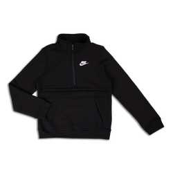 Grade School Track Tops - Nike Boys Club Hz - Black-White