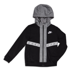 Grade School Hoodies - Nike Boys  Elevated Trims - Black-Iron Grey-Lt Smoke Grey