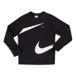 Grade School Sweatshirts - Nike Swoosh - Black-White