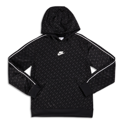 Grade School Hoodies - Nike Boys Repeat - Black-Dk Smoke Grey-White