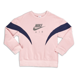 Grade School Sweatshirts - Nike Air Girls - Pink Glaze-Midnight Navy