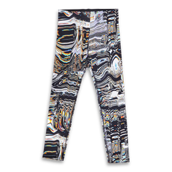 Grade School Leggings - Nike Girls Dance All Over Print - White-Black