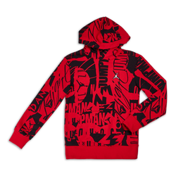 Grade School Hoodies - Jordan Boys  All Over Printed  Over The Head - Gym Red-Gym Red