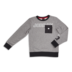 Grade School Sweatshirts - Jordan Boys  Utility Crew Neck - Carbon Heather-Carbon Heather