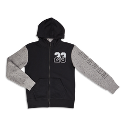 Grade School Hoodies - Jordan Boys  Speckle Full-zip - Black-Black
