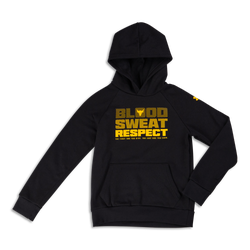 Grade School Hoodies - Under Armour Boys  The Rock Graphic Over The Head - Black-Steeltown Gold