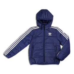 Grade School Jackets - adidas 3 Stripe Outerwear - Night Sky-White