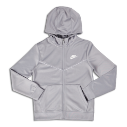 Grade School Hoodies - Nike Boys Repeat  Full-zip - Wolf Grey-Wolf Grey-White
