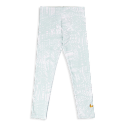 Grade School Leggings - Nike Girls Sportswear Dance All Over Print - White-Seafoam