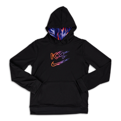 Grade School Hoodies - Nike Mbappe Dryfit Over The Head - Black-Bright Crimson