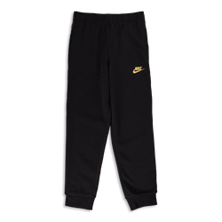 Grade School Pants - Nike Boys Repeat  Cuffed - Black-Black-Metallic Gold