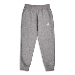 Grade School Pants - Nike Girls Club Cuffed Pant - Carbon Heather-White