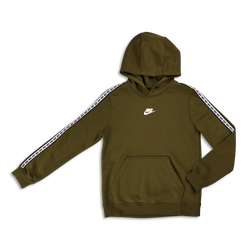 Grade School Hoodies - Nike Boys Repeat  Over The Head - Rough Green-Rough Green-White