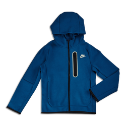 Grade School Hoodies - Nike Boys Tech Brushed Full-zip - Court Blue-Court Blue